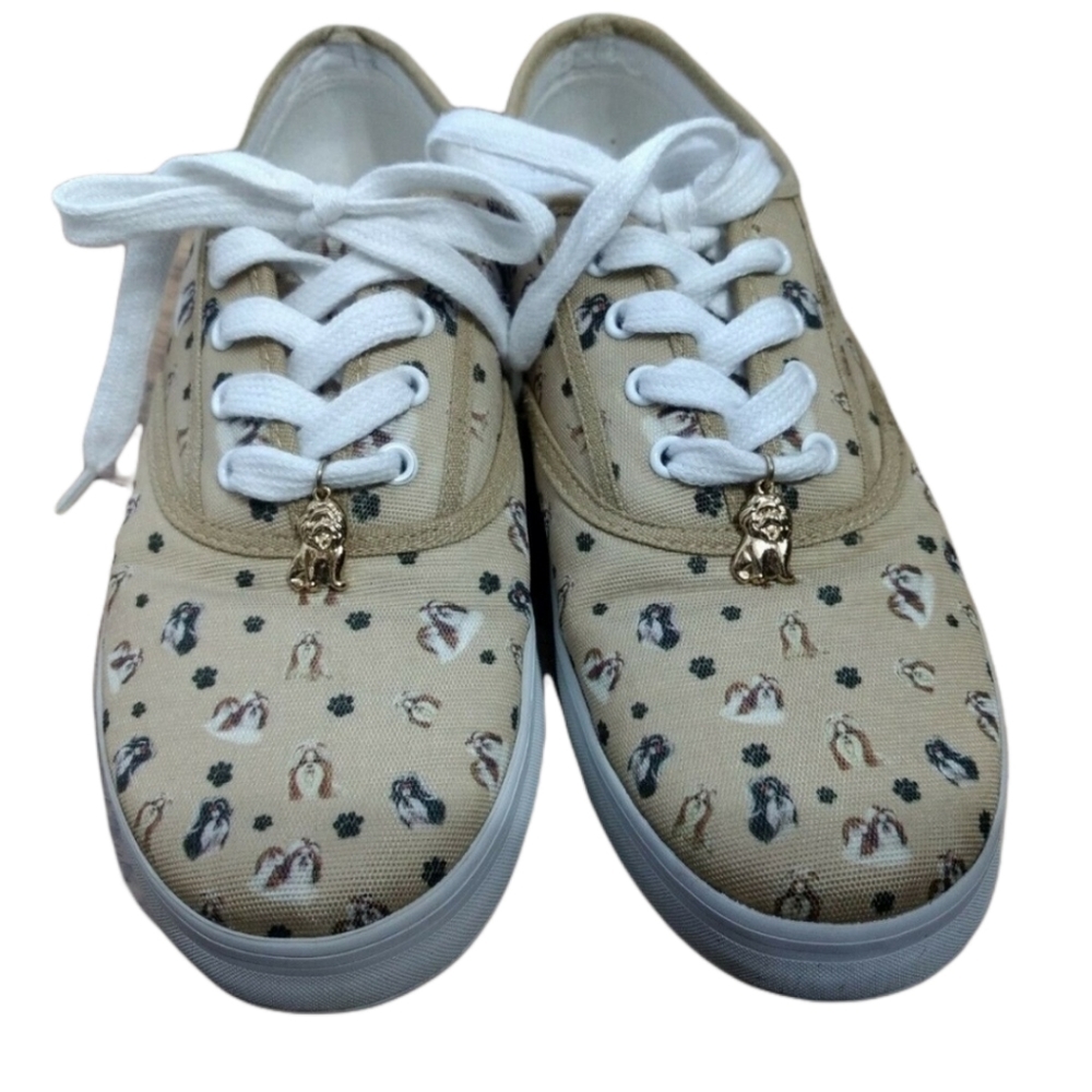 Bradford Exchange I Love Shih Tzu Dog Shoes Size 8.5 M Lace Up Sneakers Fashion